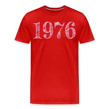 1976 Jahrgang Baujahr Geburtstag Glückwunsch - Männer Premium Bio T-Shirt - Rot - Vorne - Damien (186cm)