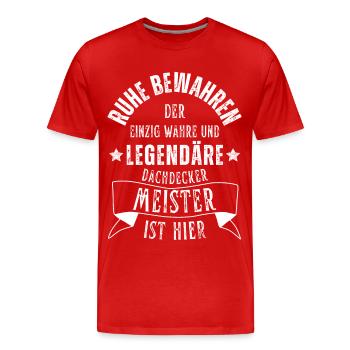 Legendärer Dachdecker Meister Beruf - Männer Premium Bio T-Shirt - Rot - Vorne - Damien (186cm)