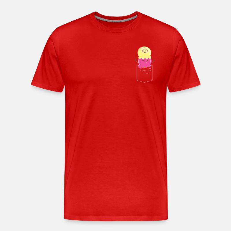 Ice Cream Pocket Cone - Männer Premium Bio T-Shirt - Rot