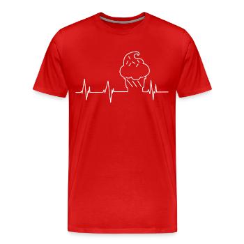 Ice Cream Heartbeat Cone Sundae - Männer Premium Bio T-Shirt - Rot - Vorne - Damien (186cm)