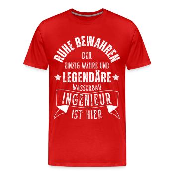 Legendärer Wasserbauingenieur ist hier Beruf - Männer Premium Bio T-Shirt - Rot - Vorne - Damien (186cm)