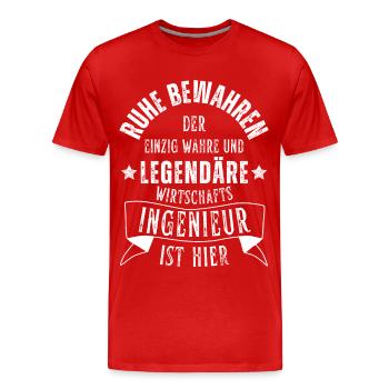 Legendärer Wirtschaftsingenieur ist hier Beruf - Männer Premium Bio T-Shirt - Rot - Vorne - Damien (186cm)