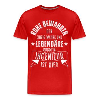 Legendärer Robotik Ingenieur ist hier Beruf - Männer Premium Bio T-Shirt - Rot - Vorne - Damien (186cm)