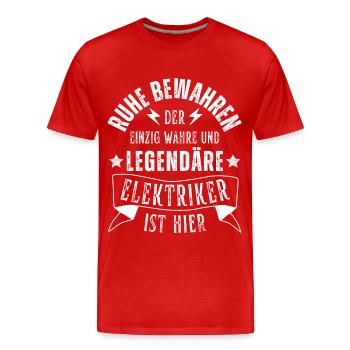 Legendärer Elektriker Beruf Elektroniker - Männer Premium Bio T-Shirt - Rot - Vorne - Damien (186cm)
