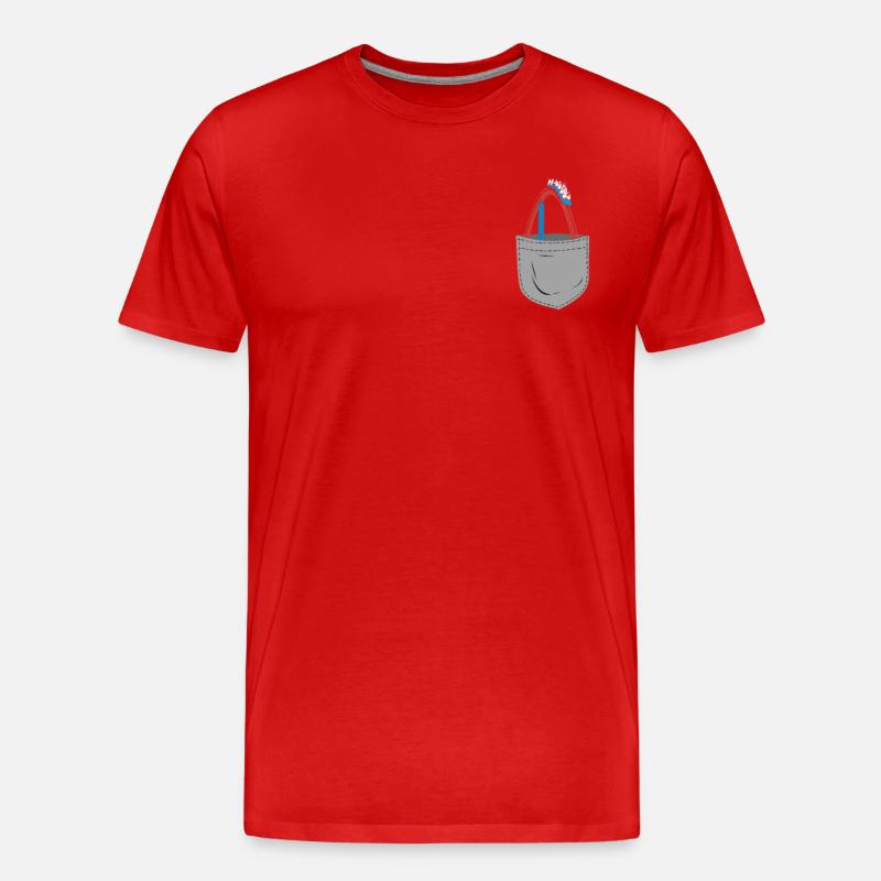 Roller Coaster Pocket - Männer Premium Bio T-Shirt - Rot