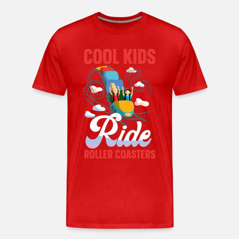 Roller Coaster Cool Kids Ride - Männer Premium Bio T-Shirt - Rot