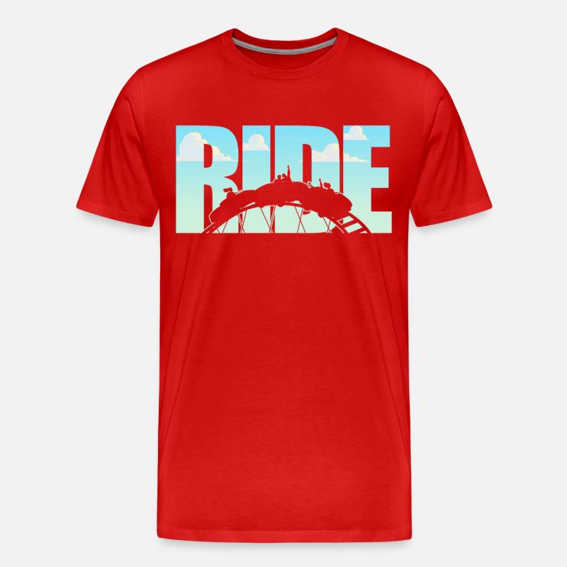 Roller Coaster Ride - Männer Premium Bio T-Shirt - Rot