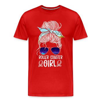 Roller Coaster Girl Sunglasses - Männer Premium Bio T-Shirt - Rot - Vorne - Damien (186cm)
