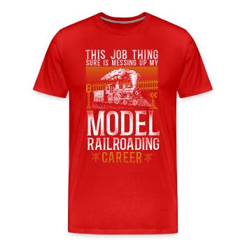 Steam Train Driver Trainspotting - Männer Premium Bio T-Shirt - Rot - Vorne - Damien (186cm)