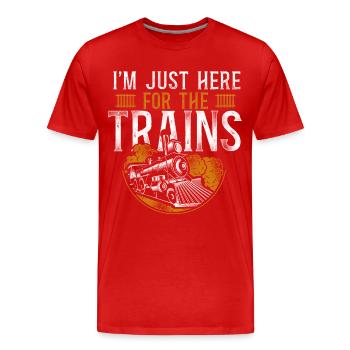 Steam Train Driver Trainspotting - Men's Premium Organic T-Shirt - red - Front - Damien (186cm)