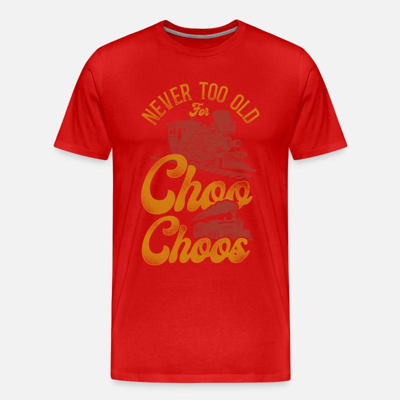 Steam Train Driver Trainspotting - Männer Premium Bio T-Shirt - Rot