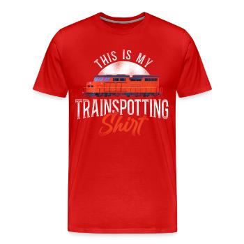 Conducteur de train diesel de marchandises - T-shirt bio Premium Homme - rouge - Devant - Damien (186cm)