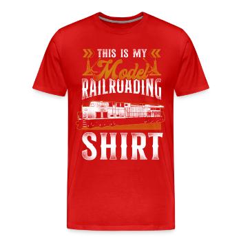 Conducteur de train diesel de marchandises - T-shirt bio Premium Homme - rouge - Devant - Damien (186cm)