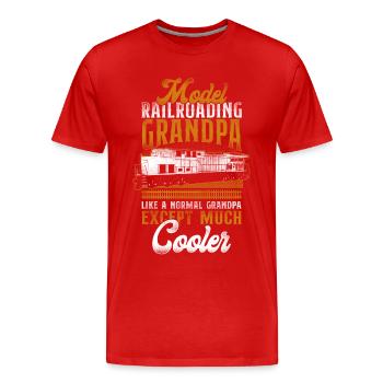 Conducteur de train diesel de marchandises - T-shirt bio Premium Homme - rouge - Devant - Damien (186cm)