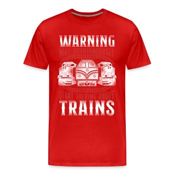 Conducteur de train diesel de marchandises - T-shirt bio Premium Homme - rouge - Devant - Damien (186cm)