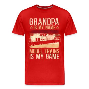 Conducteur de train diesel de marchandises - T-shirt bio Premium Homme - rouge - Devant - Damien (186cm)