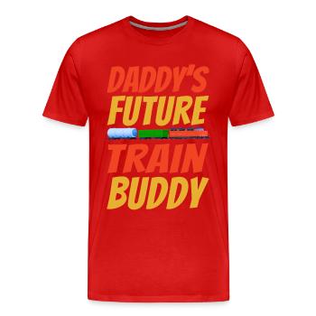 Conducteur de train diesel de marchandises - T-shirt bio Premium Homme - rouge - Devant - Damien (186cm)