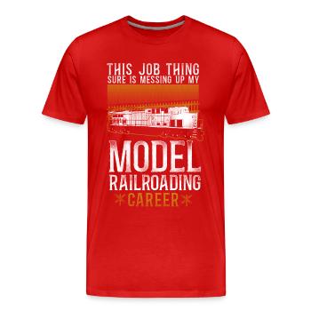 Conducteur de train diesel de marchandises - T-shirt bio Premium Homme - rouge - Devant - Damien (186cm)