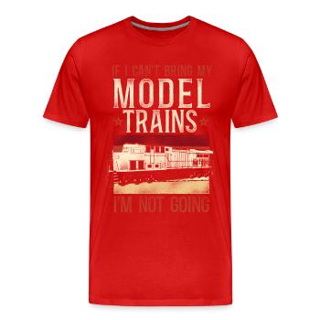Conducteur de train diesel de marchandises - T-shirt bio Premium Homme - rouge - Devant - Damien (186cm)