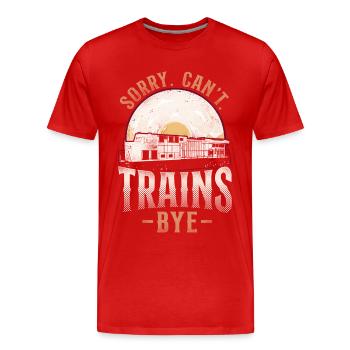 Conducteur de train diesel de marchandises - T-shirt bio Premium Homme - rouge - Devant - Damien (186cm)