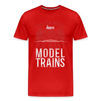 Conducteur de train diesel de marchandises - T-shirt bio Premium Homme - rouge - Devant - Damien (186cm)