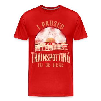 Conducteur de train diesel de marchandises - T-shirt bio Premium Homme - rouge - Devant - Damien (186cm)