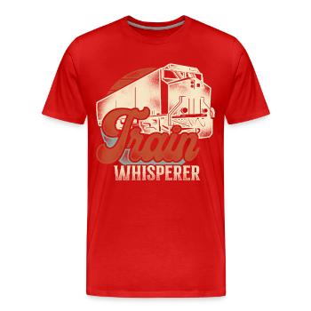 Conducteur de train diesel de marchandises - T-shirt bio Premium Homme - rouge - Devant - Damien (186cm)
