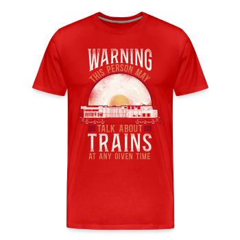 Conducteur de train diesel de marchandises - T-shirt bio Premium Homme - rouge - Devant - Damien (186cm)