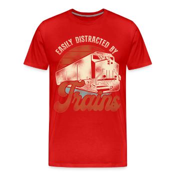 Conducteur de train diesel de marchandises - T-shirt bio Premium Homme - rouge - Devant - Damien (186cm)