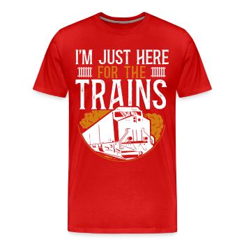 Conducteur de train diesel de marchandises - T-shirt bio Premium Homme - rouge - Devant - Damien (186cm)