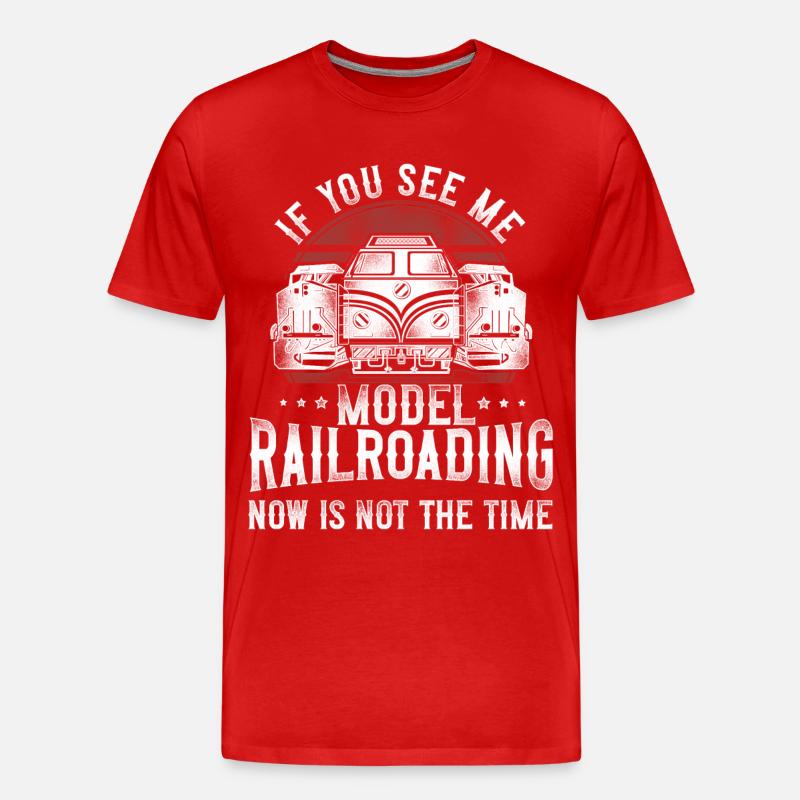Freight Diesel Train Driver - Männer Premium Bio T-Shirt - Rot