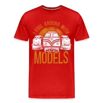 Conducteur de train diesel de marchandises - T-shirt bio Premium Homme - rouge - Devant - Damien (186cm)