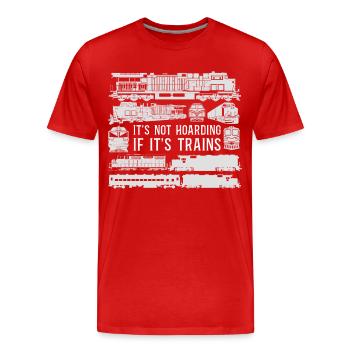 Conducteur de train diesel de marchandises - T-shirt bio Premium Homme - rouge - Devant - Damien (186cm)