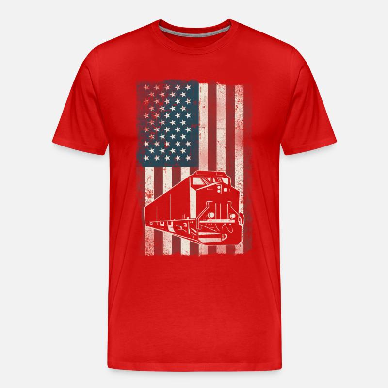 Freight Diesel Train Driver - Männer Premium Bio T-Shirt - Rot