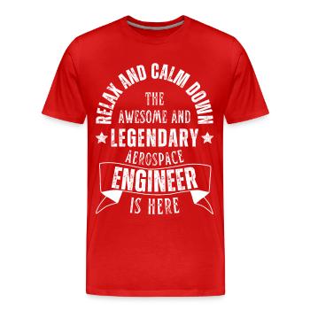 Legendary Aerospace Engineer Profession - Men's Premium Organic T-Shirt - red - Front - Damien (186cm)