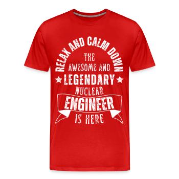 Legendary nuclear engineer is a profession here - Men's Premium Organic T-Shirt - red - Front - Damien (186cm)