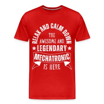 Legendary mechatronics technician profession - Men's Premium Organic T-Shirt - red - Front - Damien (186cm)