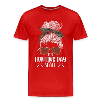 Chasseur de cerfs Fille - T-shirt bio Premium Homme - rouge - Devant - Damien (186cm)