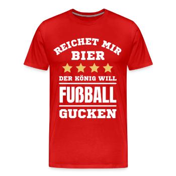 Fußball Fussball lustiger Spruch Deutschland - Männer Premium Bio T-Shirt - Rot - Vorne - Damien (186cm)