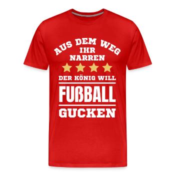 Fußball Fussball lustiger Spruch Deutschland - Männer Premium Bio T-Shirt - Rot - Vorne - Damien (186cm)