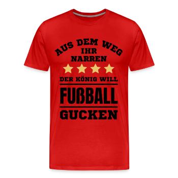 Football Football funny saying Germany - Men's Premium Organic T-Shirt - red - Front - Damien (186cm)