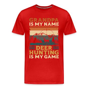 Chasseur de cerfs buck - T-shirt bio Premium Homme - rouge - Devant - Damien (186cm)