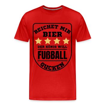 Football Football funny saying Germany - Men's Premium Organic T-Shirt - red - Front - Damien (186cm)