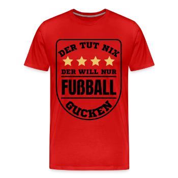 Football Football funny saying Germany - Men's Premium Organic T-Shirt - red - Front - Damien (186cm)