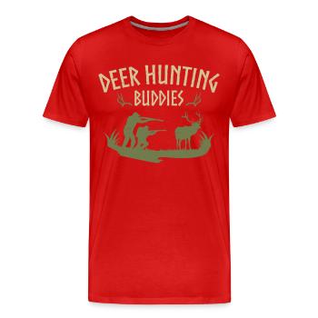 Chasse au cerf chasseur de cerfs - T-shirt bio Premium Homme - rouge - Devant - Damien (186cm)
