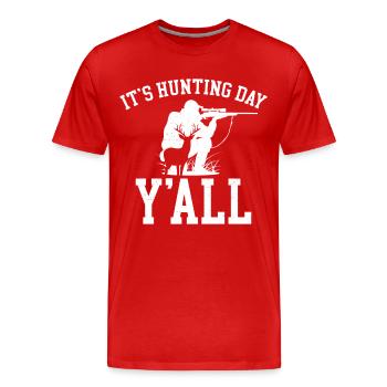 Buck Deer Chasse Hunter Girl C’est - T-shirt bio Premium Homme - rouge - Devant - Damien (186cm)