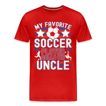 Soccer Uncle Soccer Uncle Soccer Player - Men's Premium Organic T-Shirt - red - Front - Damien (186cm)