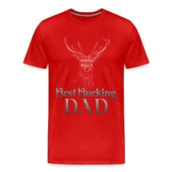 Buck Deer Hunting Hunter Père - T-shirt bio Premium Homme - rouge - Devant - Damien (186cm)