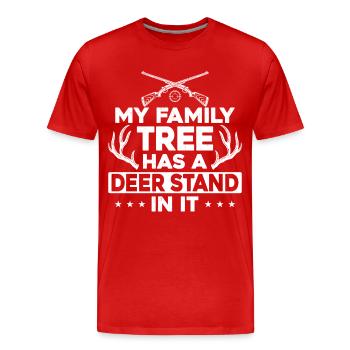 Chasseur de cerfs Buck Ma famille - T-shirt bio Premium Homme - rouge - Devant - Damien (186cm)