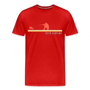 Chasseur de cerfs Buck Retro - T-shirt bio Premium Homme - rouge - Devant - Damien (186cm)